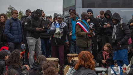 Le blocus au péage d'Orléans, le samedi 24 octobre 2026. | Photo : Coordination des Sans Papiers 75